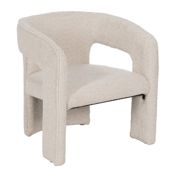Bež fotelj iz tkanine bouclé – Ixia