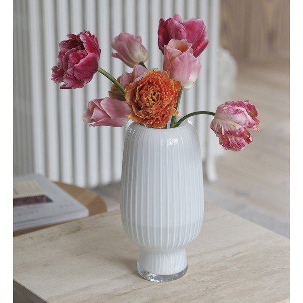 Bela steklena vaza (višina 31,5 cm) Cuneo – Villa Collection-image-1