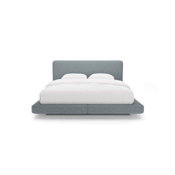 Svetlo modra oblazinjena zakonska postelja 160x200 cm Linea – Micadoni -image-3