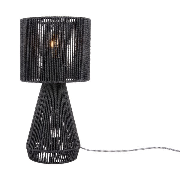 Črna namizna svetilka s senčnikom iz papirnatega prepleta (višina 40 cm)  Forma Cone – Leitmotiv