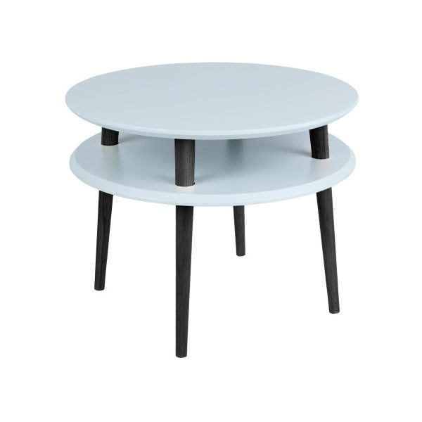Svetlo siva mizica s črnimi nogami Ragaba UFO, Ø 57 cm