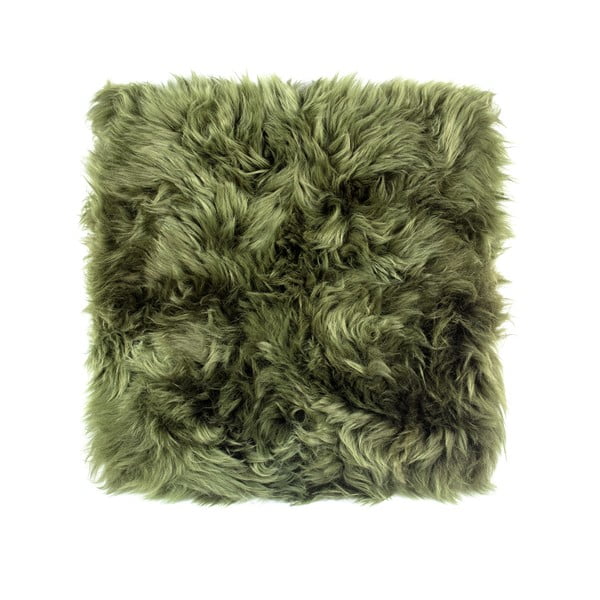 Temno zelena sedežna blazina iz ovčje kože Royal Dream Zealand, 40 x 40 cm