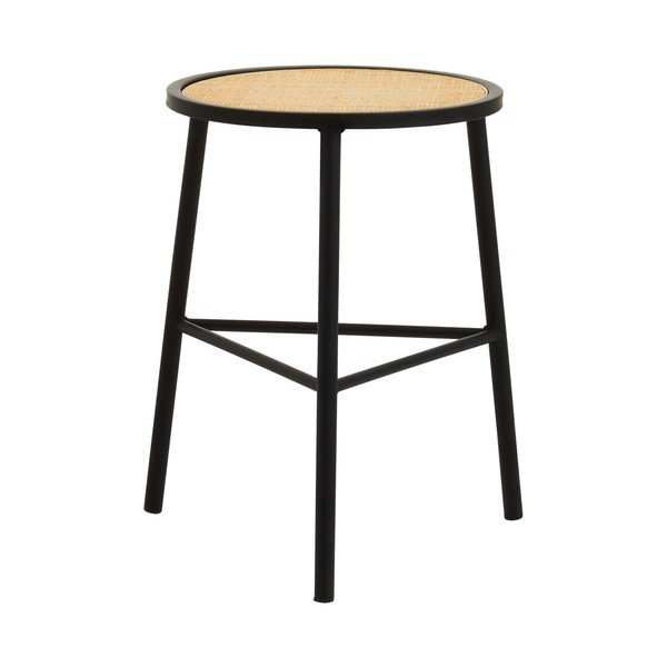Črn/v naravni barvi stolček iz ratana Depok – Premier Housewares-image-2