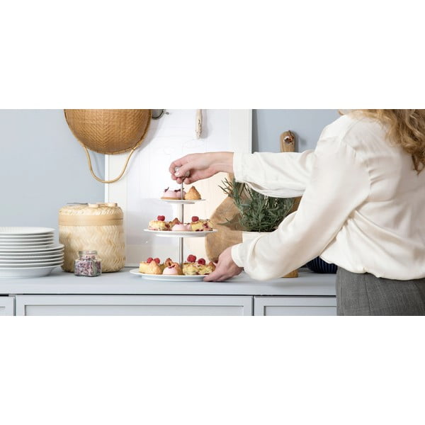 Trinadstropno belo porcelanasto stojalo Kähler Design Hammershoi Etagere, ⌀ 28 cm-image-3