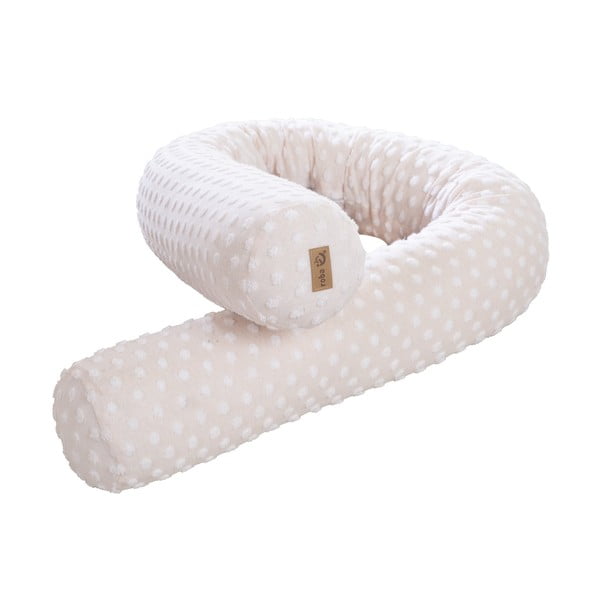 Bež zaščitna obroba za posteljico iz mešanice bombaža 170 cm Frosty Almond – Roba