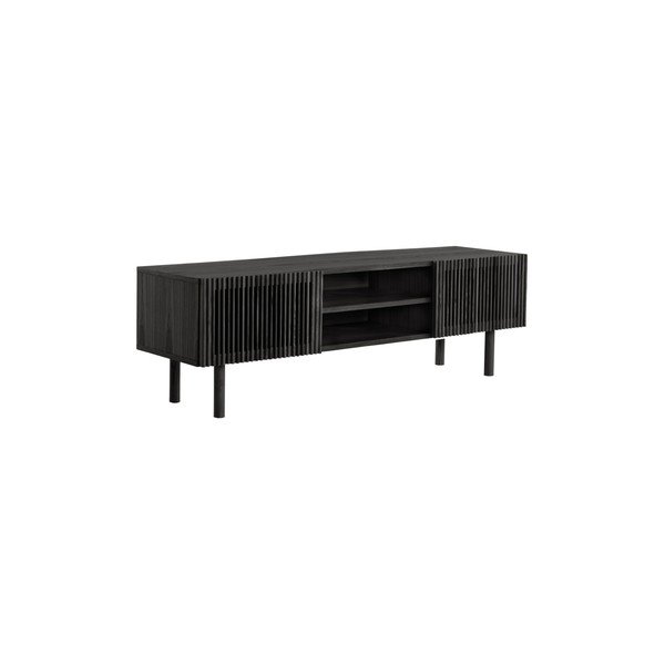Črna TV omarica v jesenovem dekorju 160x50x43 cm Sion – Jotex