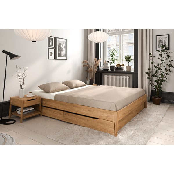 Zakonska postelja iz masivnega hrasta 140x200 cm Twig – The Beds-image-3