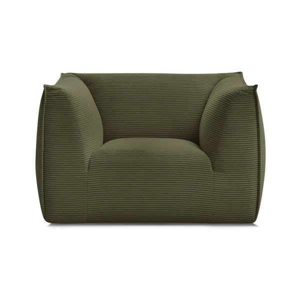 Zelen fotelj iz rebrastega žameta Giorgia – Bobochic Paris-image-2