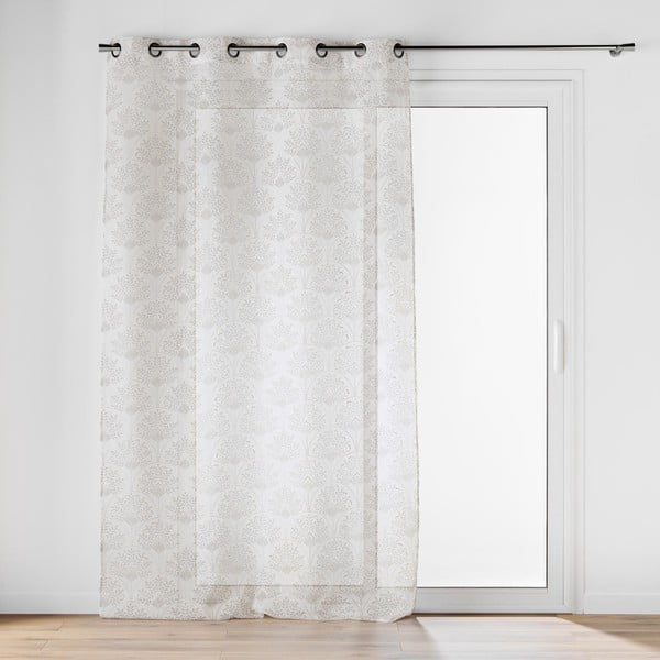 Belo-bež prosojna zavesa 140x280 cm Majestia – douceur d'intérieur-image-2
