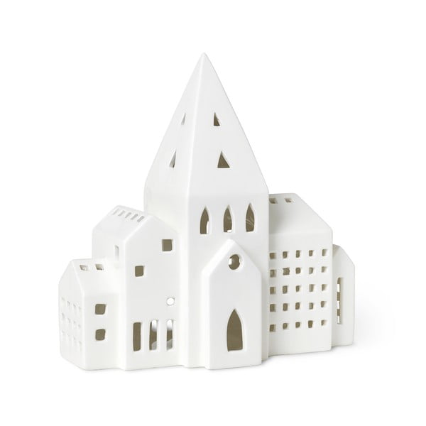 Beli keramični svečnik Kähler Design Urbania Lighthouse City-image-3