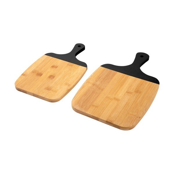 Komplet 2 bambusovih desk za rezanje s črnim ročajem PT LIVING Gourmet-image-2
