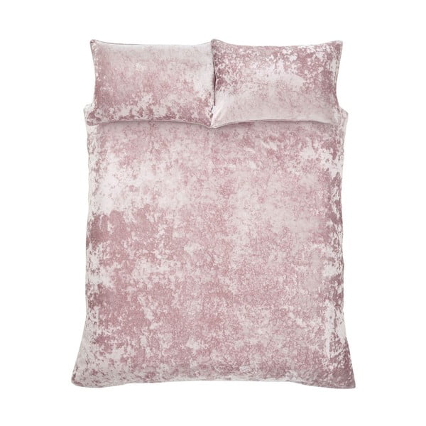 Rožnata žametna posteljnina za zakonsko posteljo 200x200 cm Crushed – Catherine Lansfield
