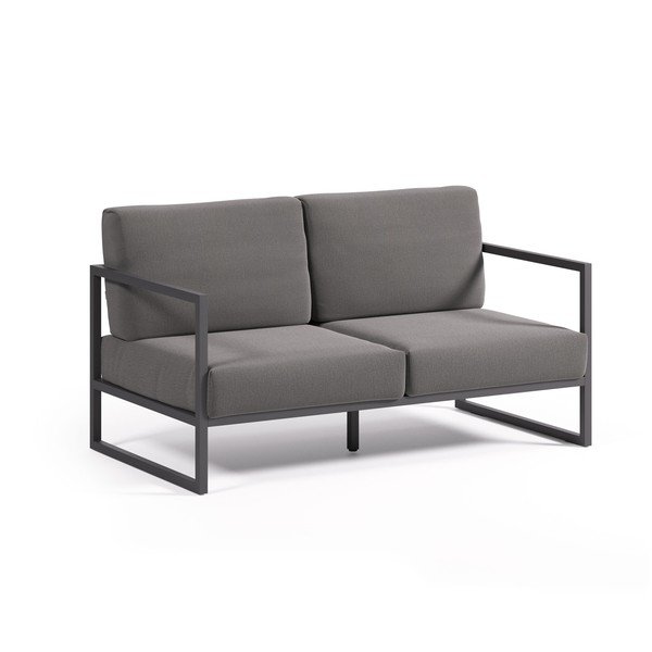 Temno siv aluminijast vrtni kavč Comova – Kave Home-image-1