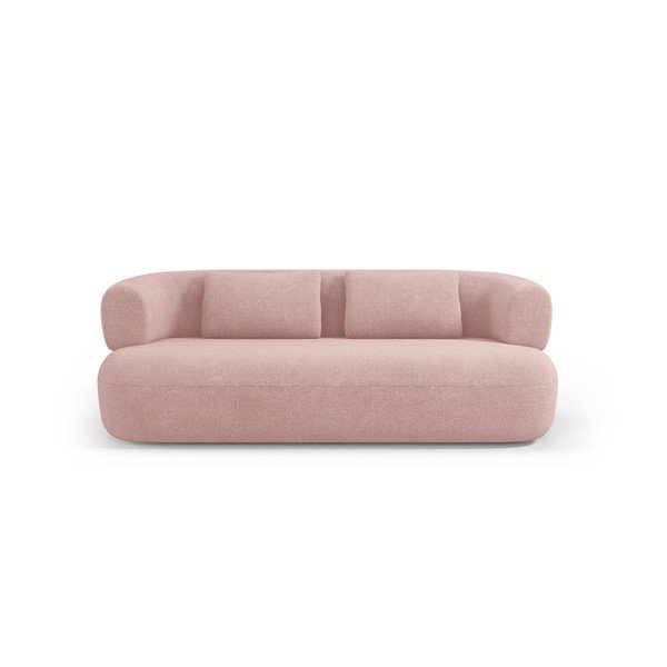 Svetlo rožnata sedežna garnitura iz tkanine bouclé 178 cm Jenny – Micadoni -image-2