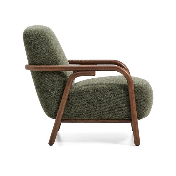 Temno zelen fotelj iz šenilje Sylo – Kave Home-image-3