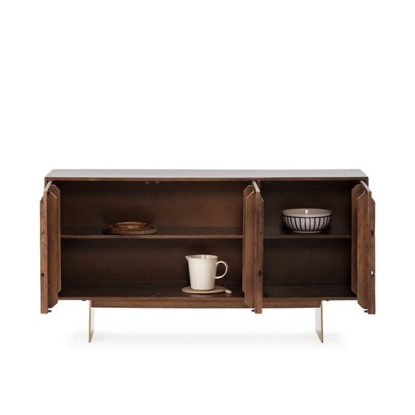 Rjava komoda iz masivnega manga 145x76x40 cm Trisha – MOME-image-4