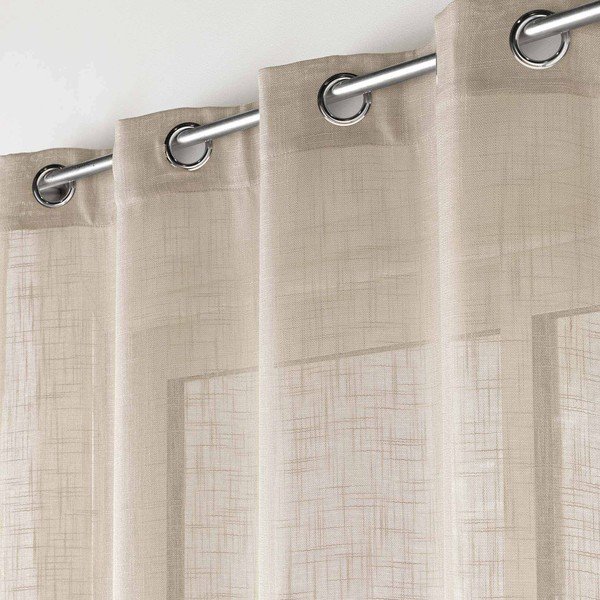 Rjava prosojna zavesa 140x280 cm Haltona – douceur d'intérieur-image-1