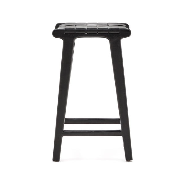 Črn barsko stol iz masivnega mahagonija Calixta – Kave Home-image-3