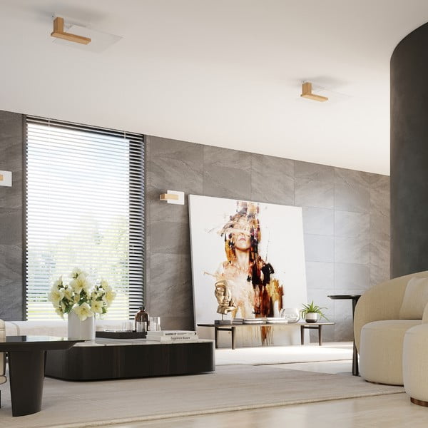 Stropna svetilka v naravni barvi s steklenim senčnikom 40x47.5 cm Parola – Sollux-image-3