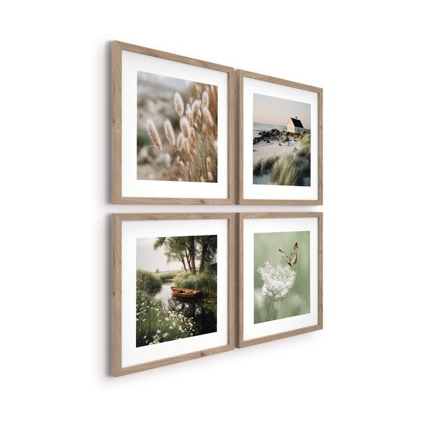Tiskane slike v kompletu 4 ks z okvirjem 30x30 cm Subtle Nature – Styler-image-4