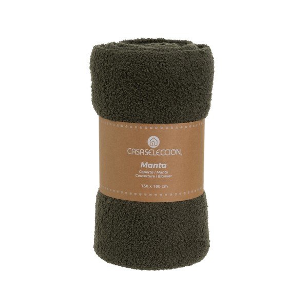 Zelena odeja iz sherpa flisa 130x160 cm Sherpa Bouclé – Casa Selección-image-4