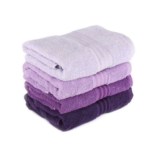 Komplet 4 vijoličnih bombažnih brisač Foutastic, 50 x 90 cm-image-1