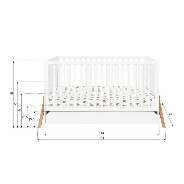 Bela otroška posteljica s predalom BELLAMY Lotta, 70 x 140 cm-image-3