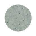 Svetlo zelena pralna ročno tkana bombažna otroška preproga ø140 cm Round Dot Blue Sage – Lorena Canals