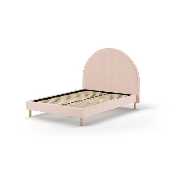 Rožnata oblazinjena postelja z letvenim dnom 140x200 cm MOON – Vipack-image-2