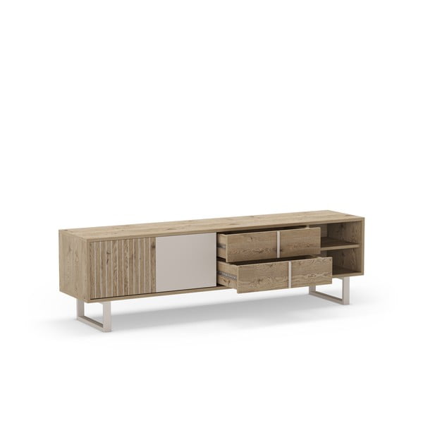 Siva TV omarica v hrastovem dekorju 180x51,5 cm Millay – Marckeric-image-4