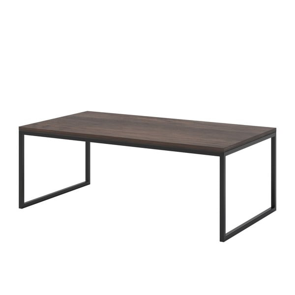 Kavna miza za kavo s temno hrastovo ploščo in črnimi nogami MESONICA Eco, 110 x 60 cm