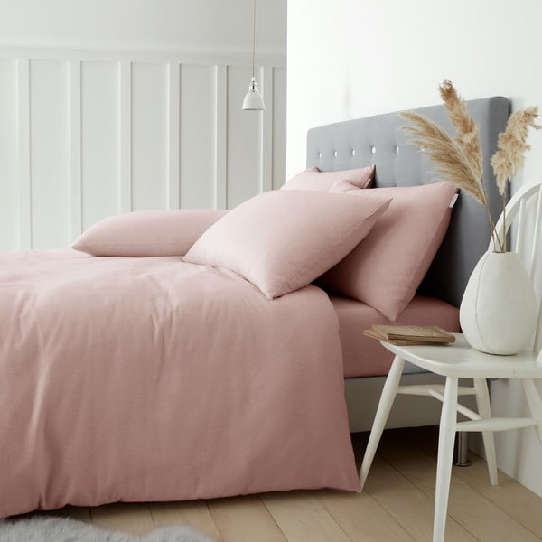 Rožnata bombažna posteljnina za zakonsko posteljo 200x200 cm – Catherine Lansfield