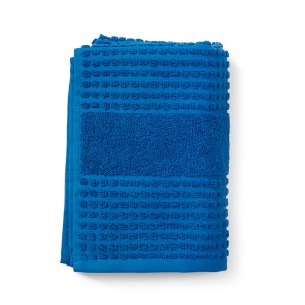 Modra brisača iz organskega bombaža 50x100 cm Check – JUNA