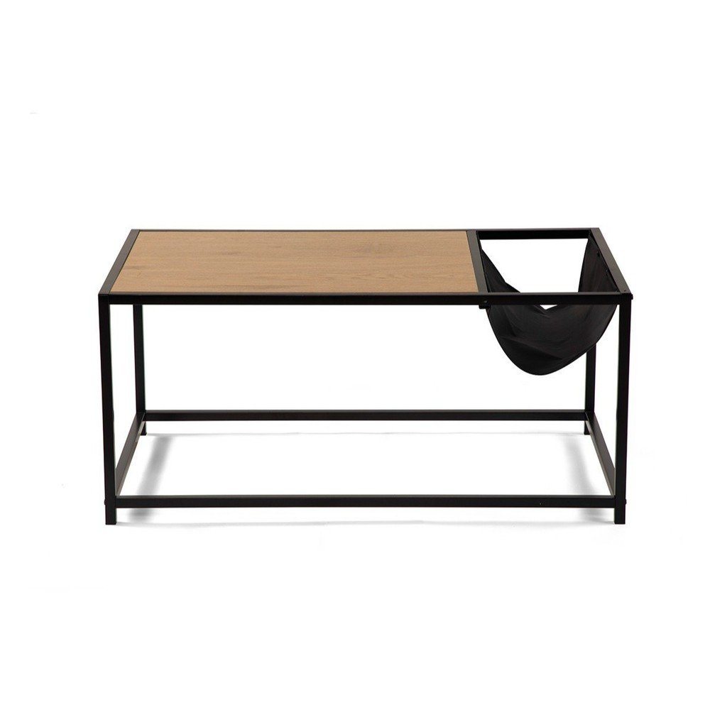Črna/v naravni barvi klubska mizica v hrastovem dekorju 60x99 cm Bayen