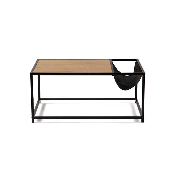 Črna/v naravni barvi klubska mizica v hrastovem dekorju 60x99 cm Bayen – Bonami Essentials