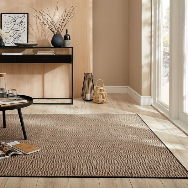 Preproga iz jute iz črne in naravne barve 200x290 cm Diamond – Flair Rugs-image-1