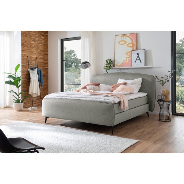 Svetlo siva boxspring postelja 180x200 cm Imola – Meise Möbel-image-1