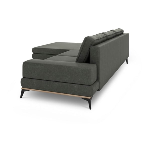 Temno siva raztegljiva sedežna garnitura Windsor & Co Sofas Planet, levi kot-image-4