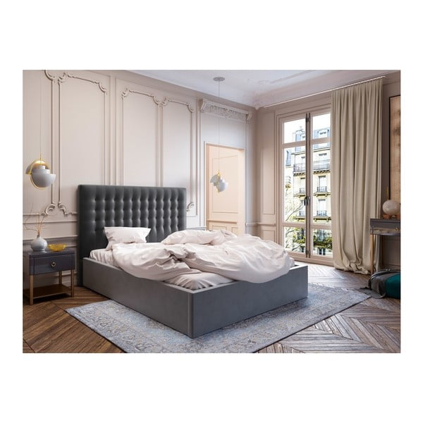 Temno sivo žametno vzglavje Windsor & Co Sofas Apollo, 160 x 120 cm-image-3