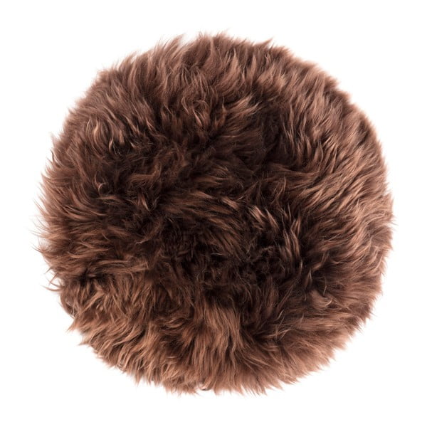 Temno rjava sedežna blazina iz ovčje kože Royal Dream Zealand, ⌀ 35 cm