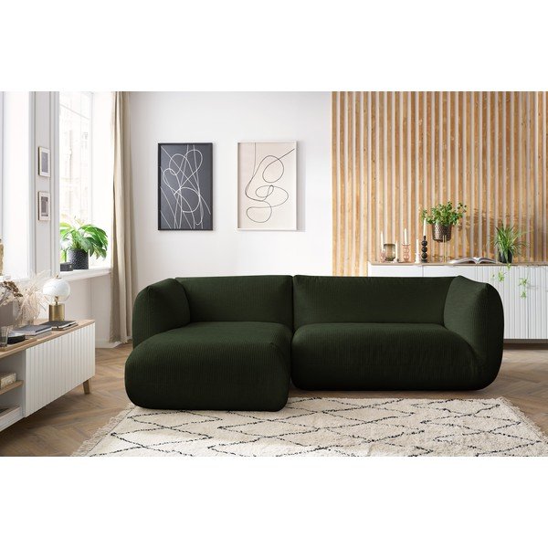 Zelena kotna žametna zofa (levi kot) Lecomte - Bobochic Paris-image-1
