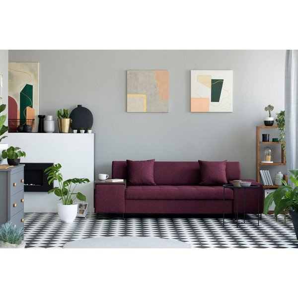 Vijolični kavč z nogami v črni barvi Cosmopolitan Design Orlando, 220 cm-image-1