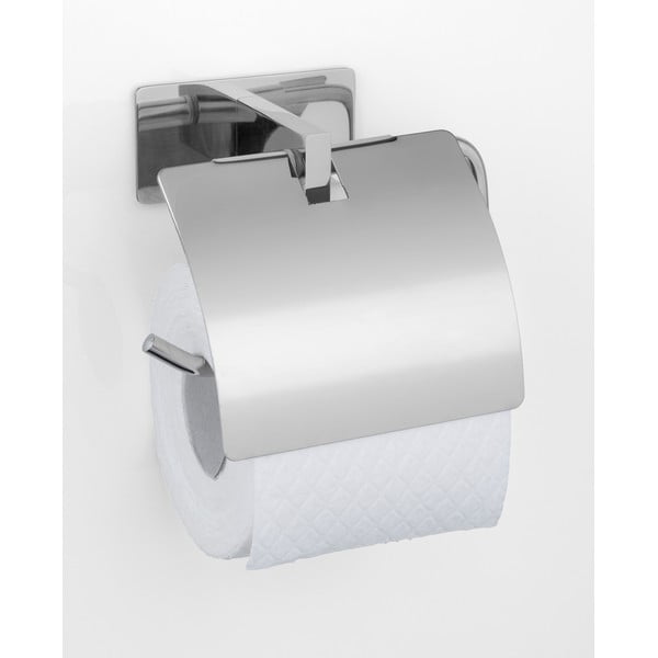 Držalo za toaletni papir iz nerjavečega jekla v sijajno srebrni barvi z namestitvijo brez vrtanja Genova – Wenko-image-1