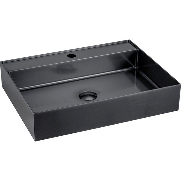 Črn umivalnik iz nerjavečega jekla 55x42 cm Aurum – Sapho