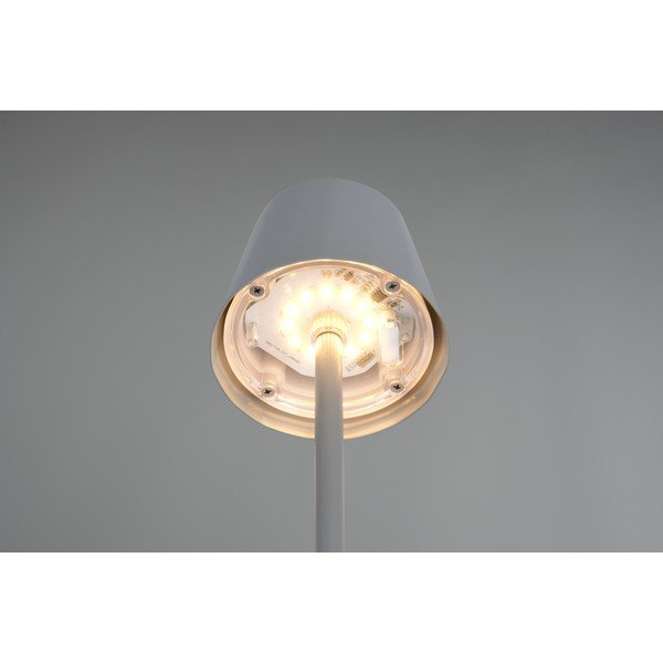 Siva LED namizna svetilka s kovinskim senčilom (višina 21 cm) Diaz – Reality-image-2