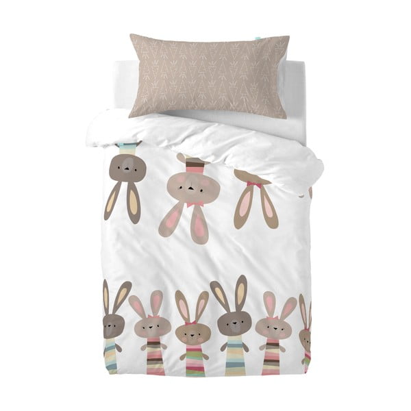 Otroška bombažna posteljnina Moshi Moshi Rabbit Family, 115 x 145 cm