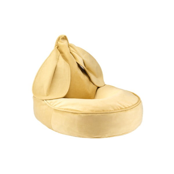 Rumena žametna otroška vreča za sedenje Bunny – Wigiwama