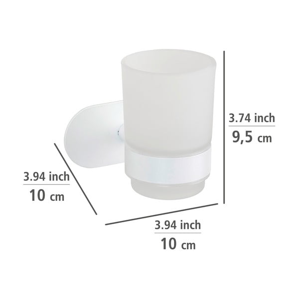 Bel steklen lonček za zobne ščetke z namestitvijo brez vrtanja Orea – Wenko-image-3