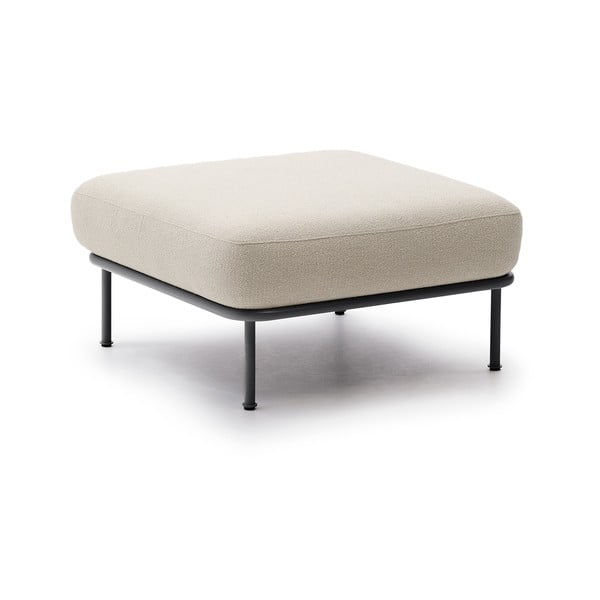 Bež tabure iz tkanine bouclé Aurum – Kave Home-image-2