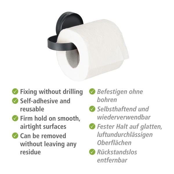 Črno držalo za toaletni papir Wenko Static-Loc® Pavia-image-3